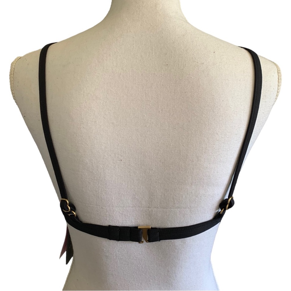 Vince Camuto Black Cruise Lines Mesh Triangle Statement Bikini Swimsuit Top - Picture 8 of 11